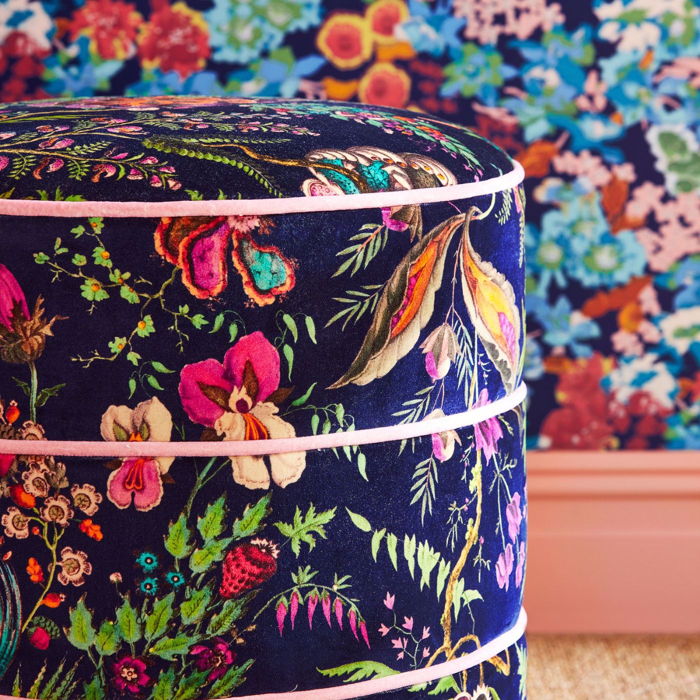 Wonderland Floral Room Fabric - Sapphire/Spinel/Emerald