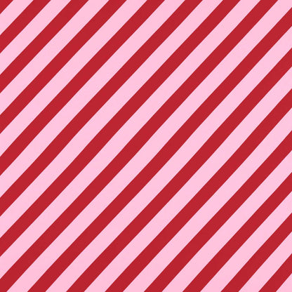 Paper Straw Stripe Fabric - Ruby/Rose