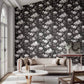 Lotus Wallpaper - Onyx/Silver - HTEW112602