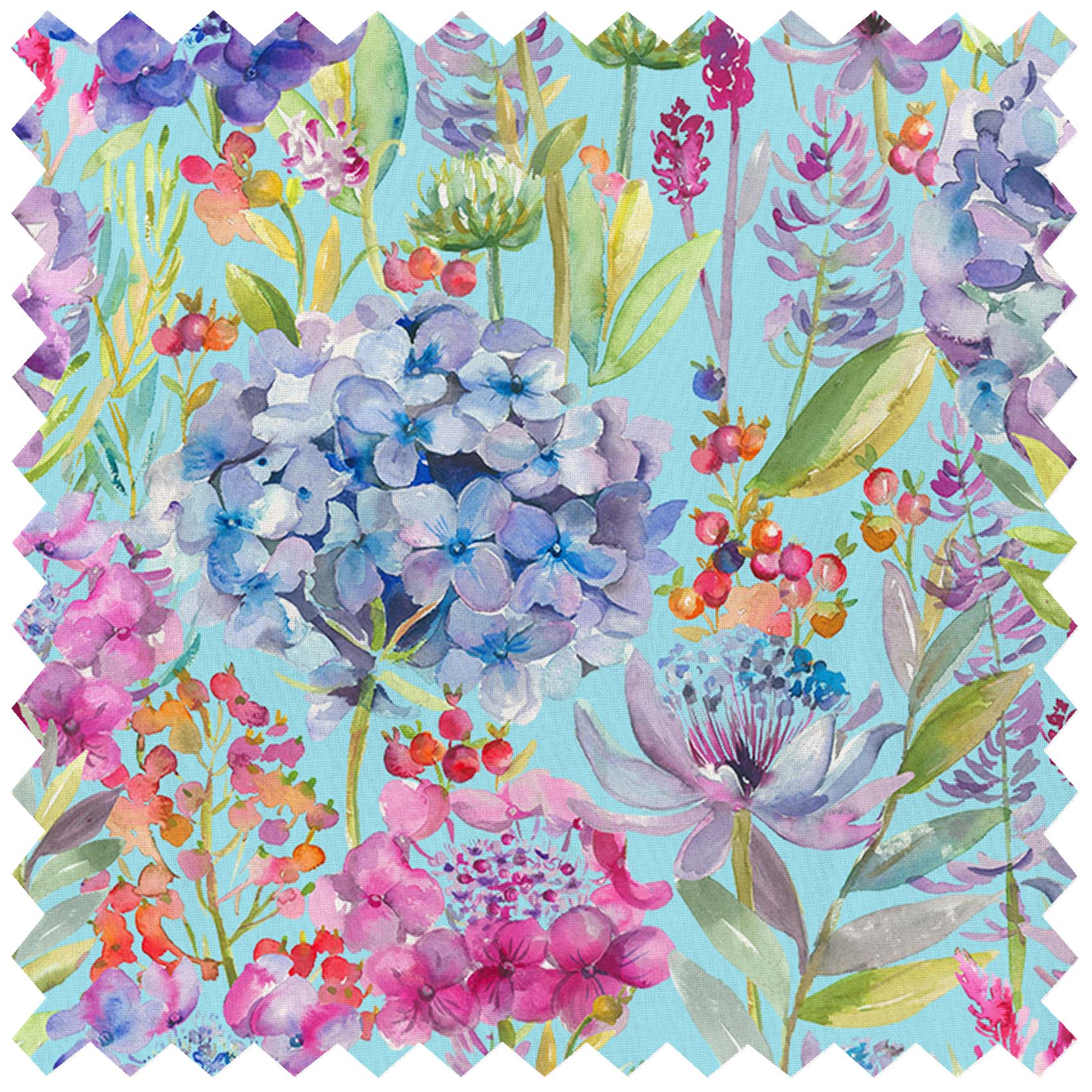 Hydrangea Aqua Lomond Pima Lawn Cotton - Dress Fabric