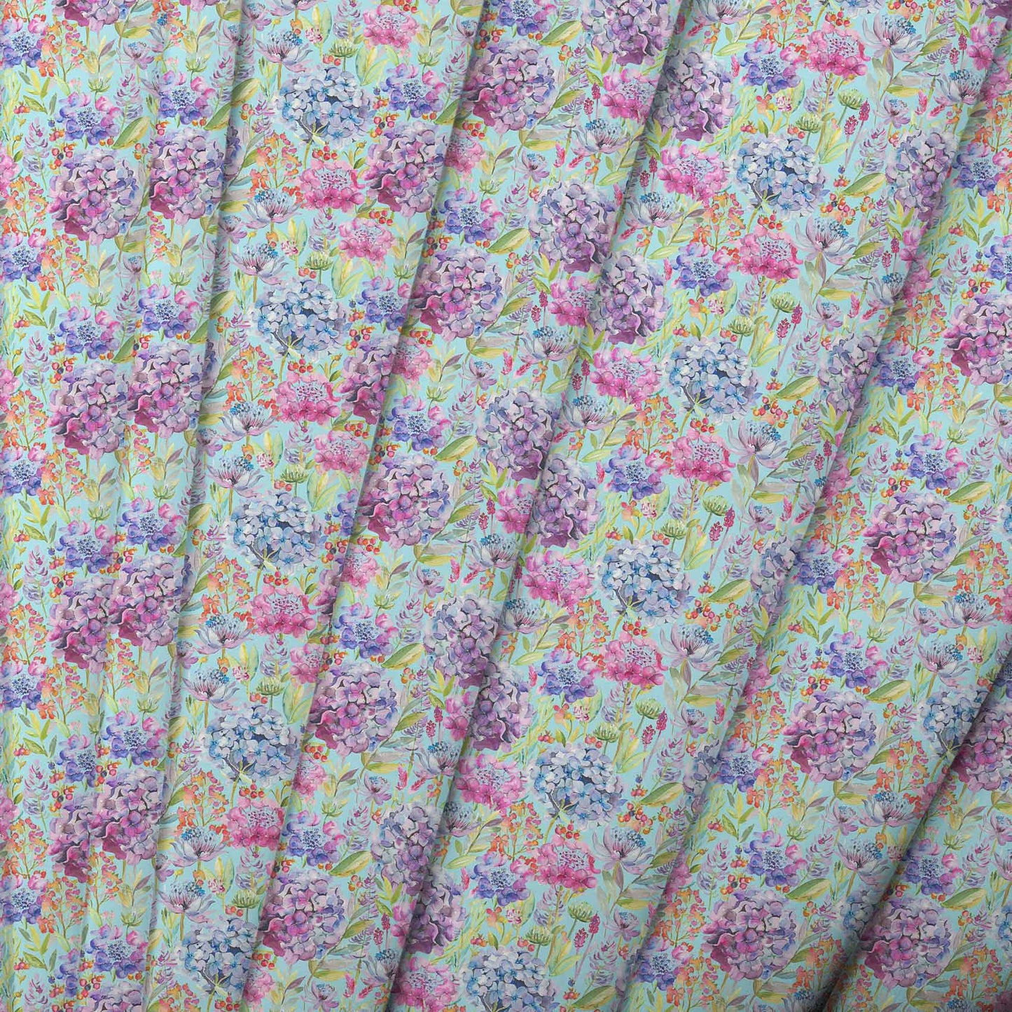 Hydrangea Aqua Lomond Pima Lawn Cotton - Dress Fabric