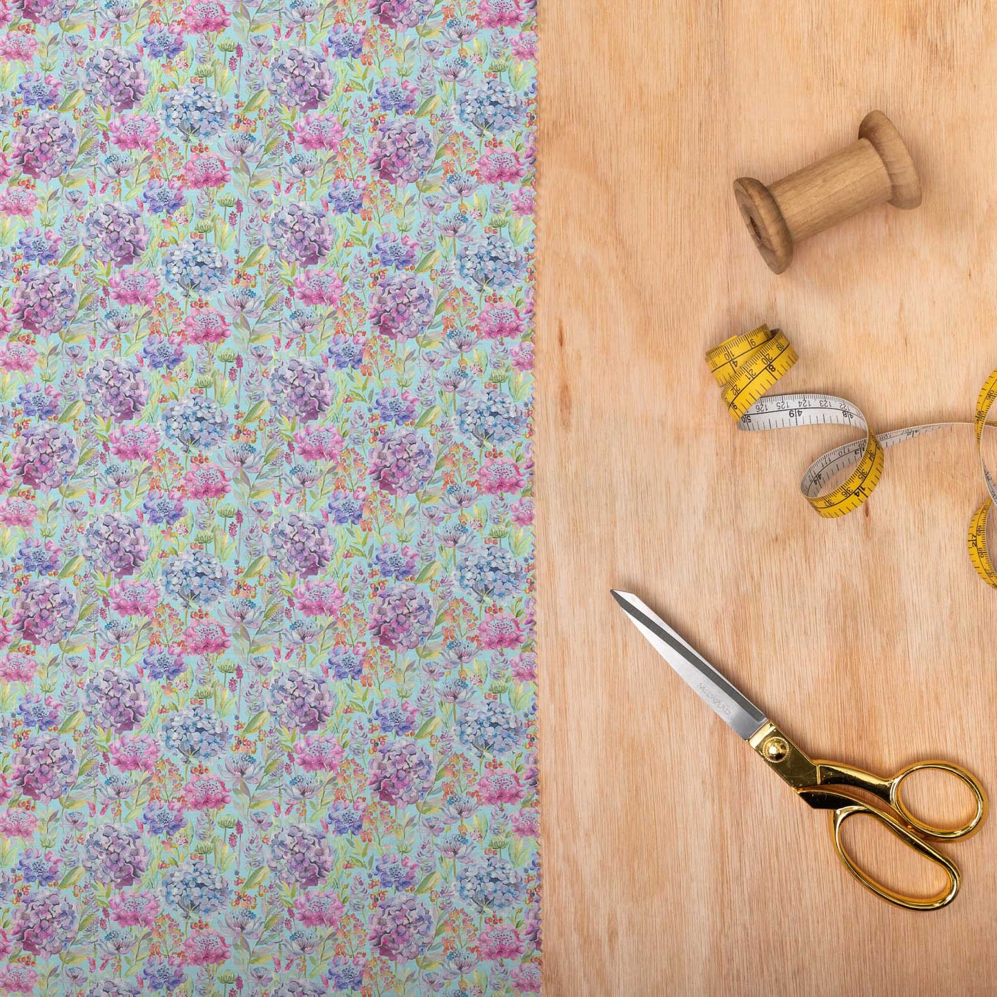 Hydrangea Aqua Lomond Pima Lawn Cotton - Dress Fabric