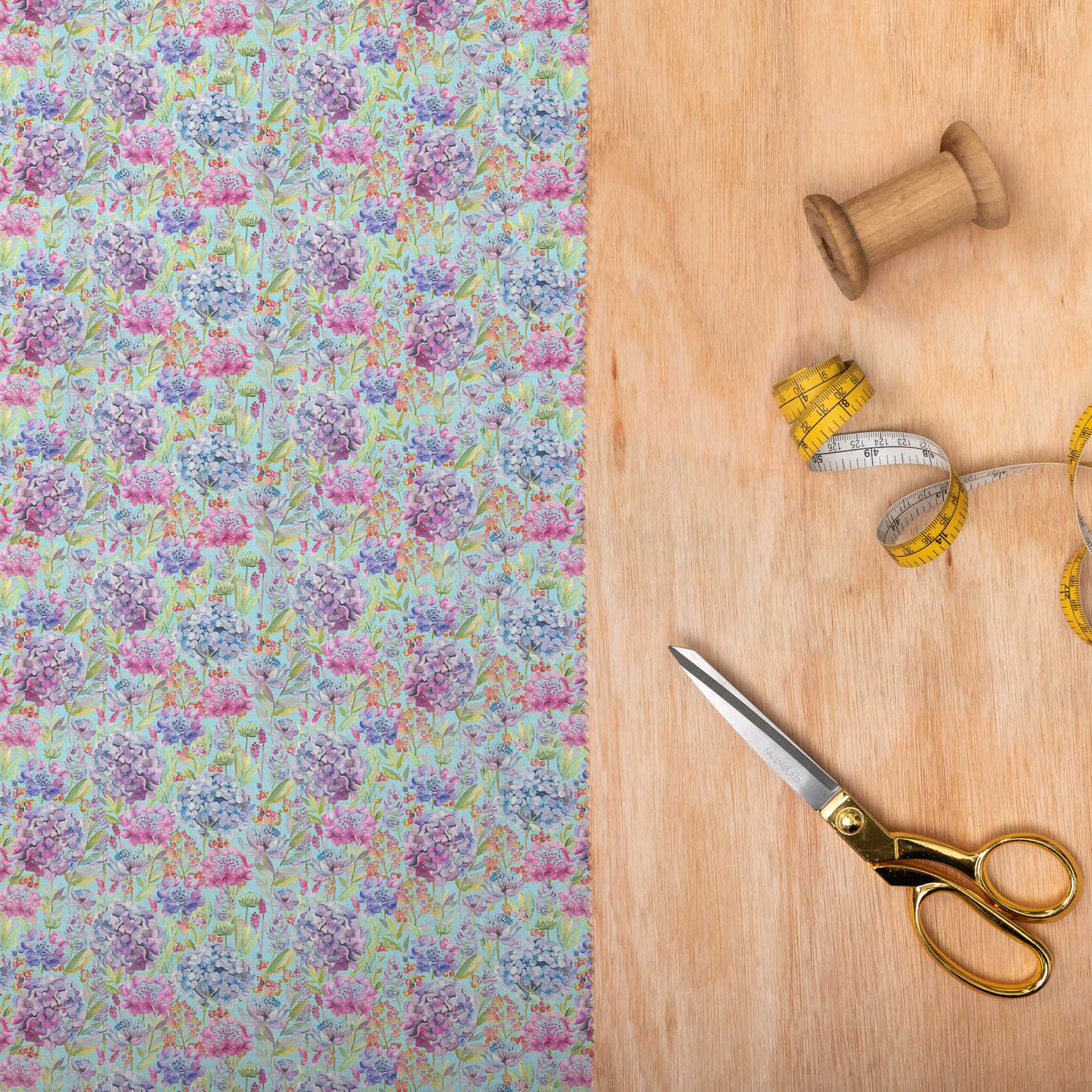 Hydrangea Aqua Lomond Pima Lawn Cotton - Dress Fabric