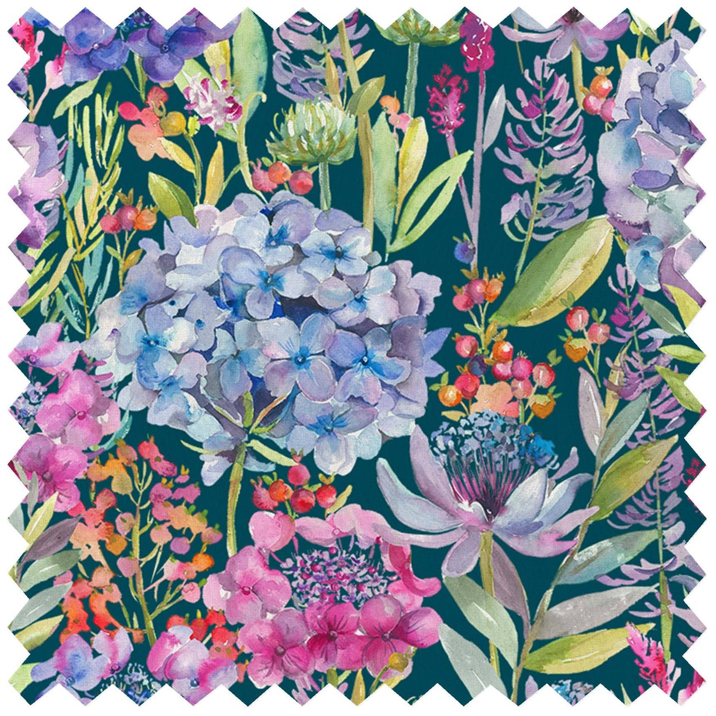 Hydrangea Teal Lomond Pima Lawn Cotton - Dress Fabric