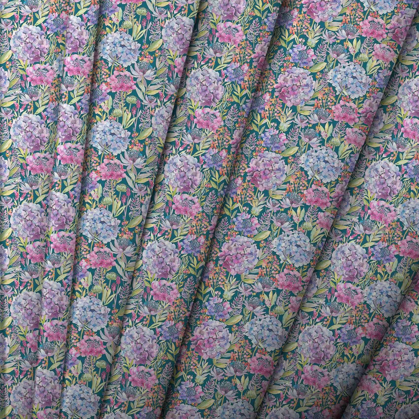 Hydrangea Teal Lomond Pima Lawn Cotton - Dress Fabric