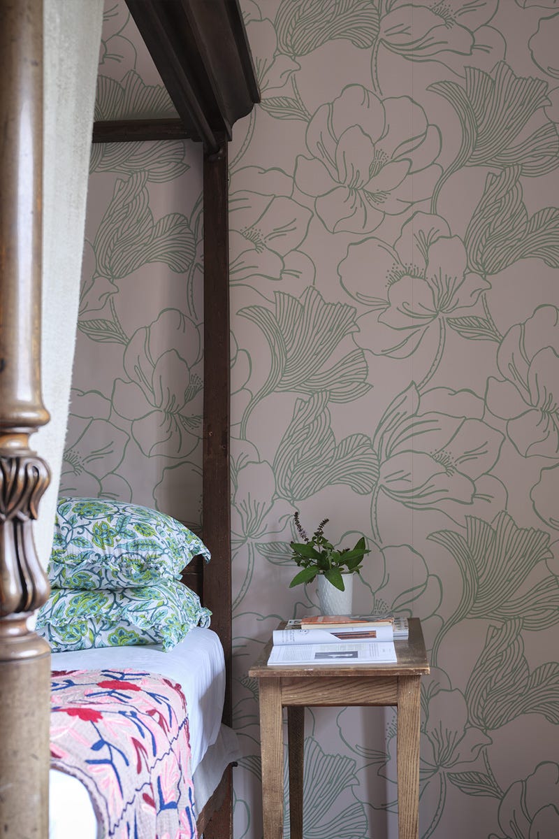 Helleborus Wallpaper - Green - 5609 - Farrow & Ball