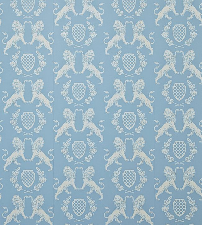 Heraldic Lion Wallpaper - Wedgewood Blue - BG1100101 - Barneby Gates