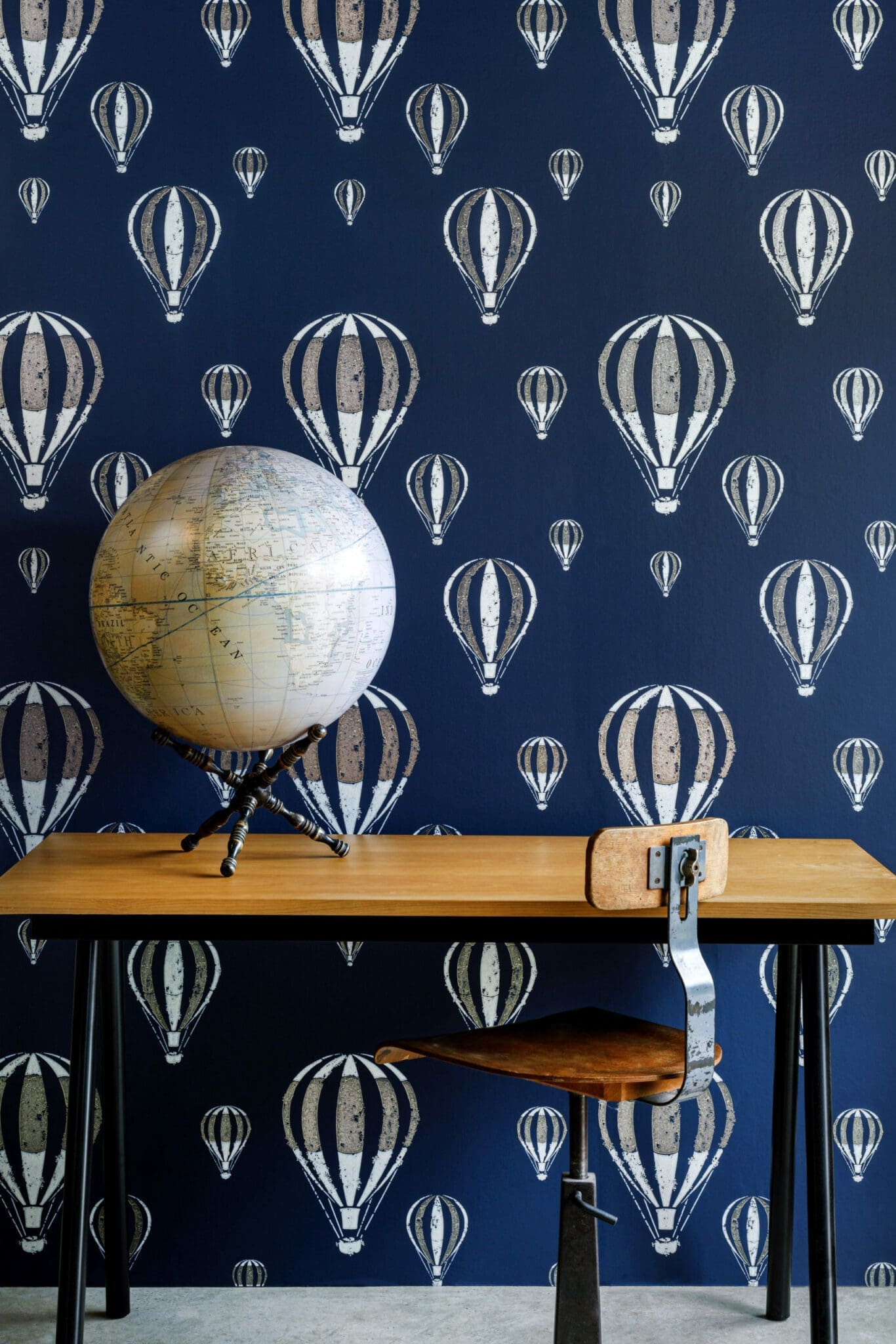 Hot Air Balloon Wallpaper - Midnight Blue - BG2600102 - Barneby Gates