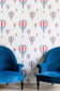 Hot Air Balloon Wallpaper - Red / White / Blue - BG2600101 - Barneby Gates