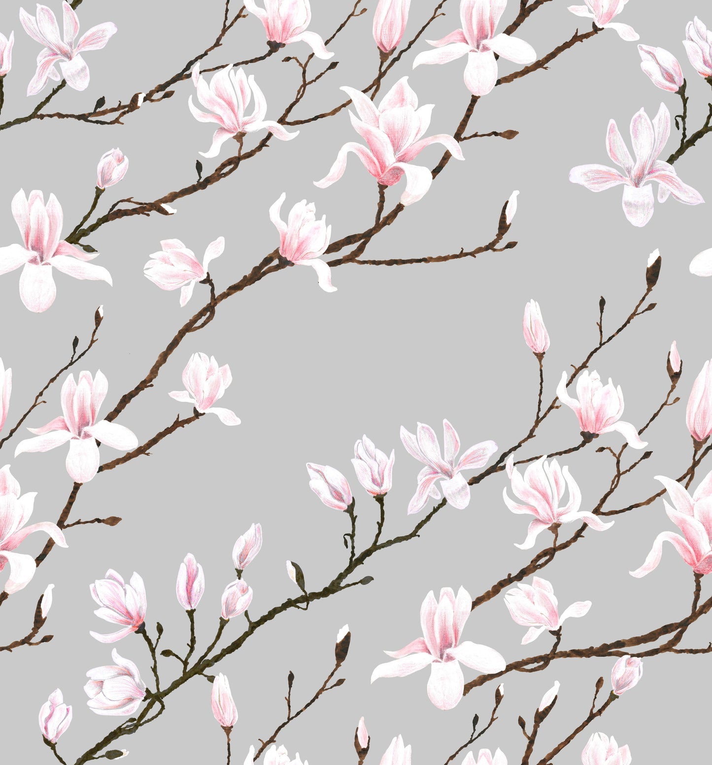In Bloom Fabric - Fuji Grey - Petronella Hall