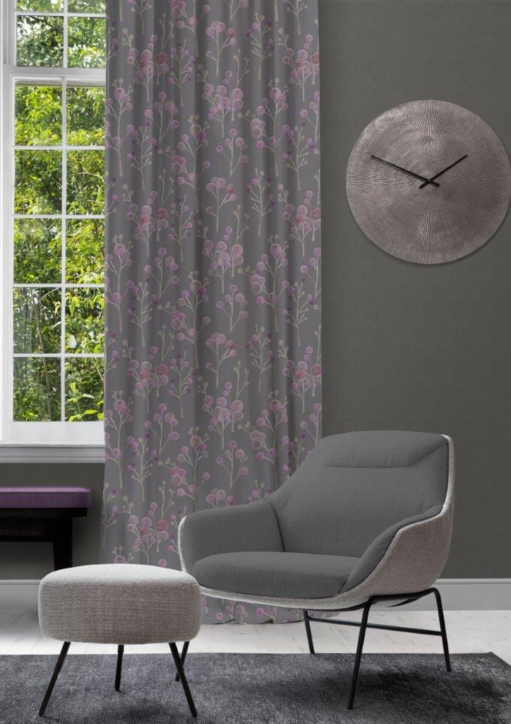 Ichiyo Blossom Violet Room Fabric