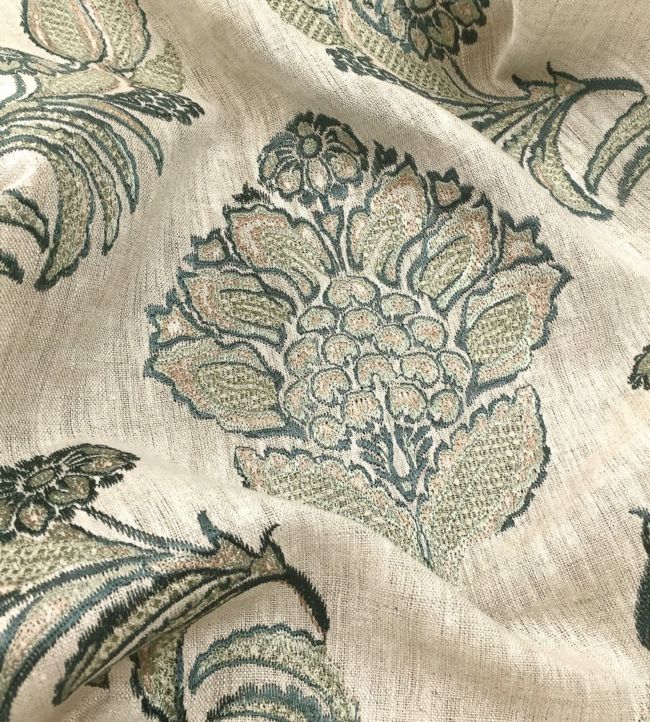 Pasha Embroidery Fabric - Blue