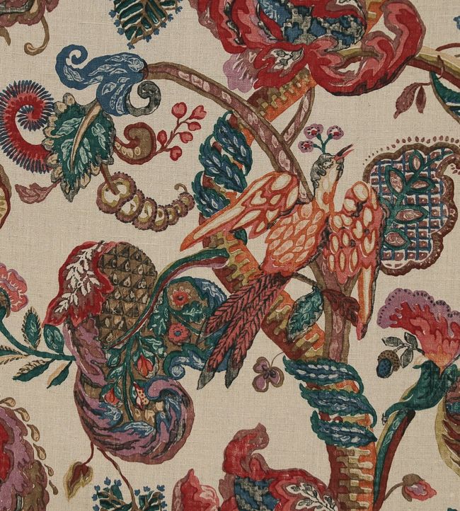 Poppinjay Linen Fabric - Multicolor