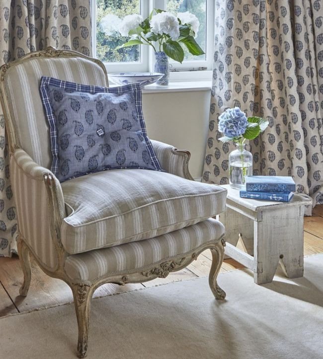 Callow Stripe Room Fabric - Sand