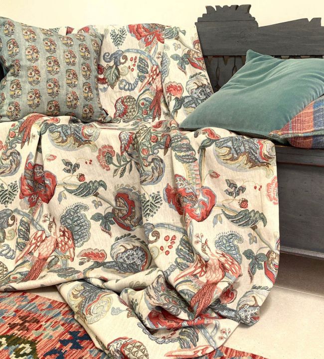 Poppinjay Linen Room Fabric - Multicolor