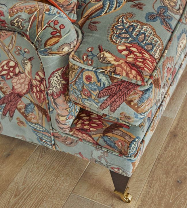 Poppinjay Velvet Room Fabric - Teal