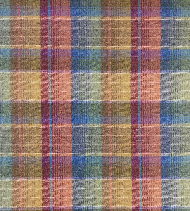 Cossack Plaid Fabric - Blue