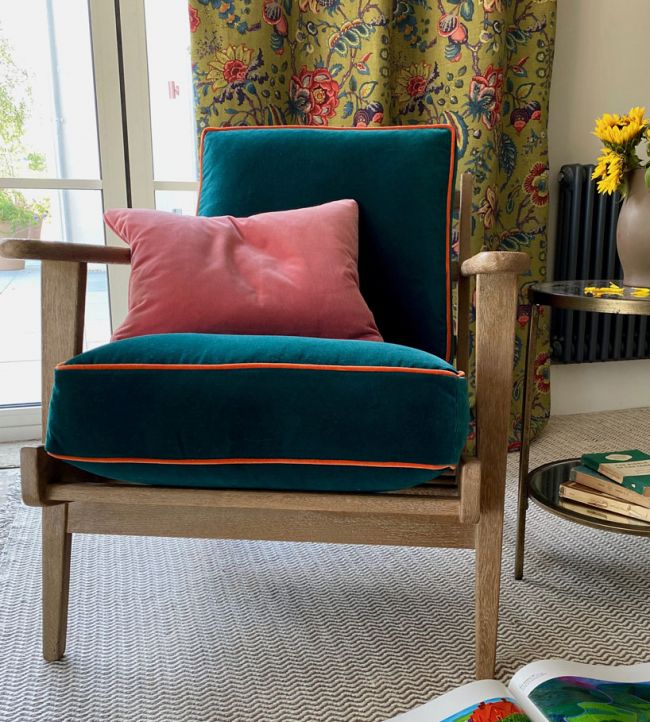 Palis Velvet Room Fabric - Teal