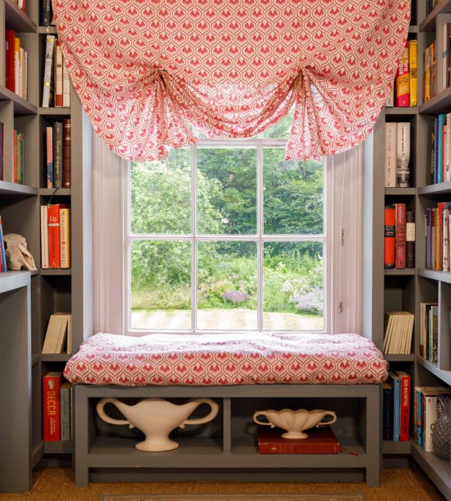 Ikat Heart Fabric - Oxblood - BGF050201 - Barneby Gates