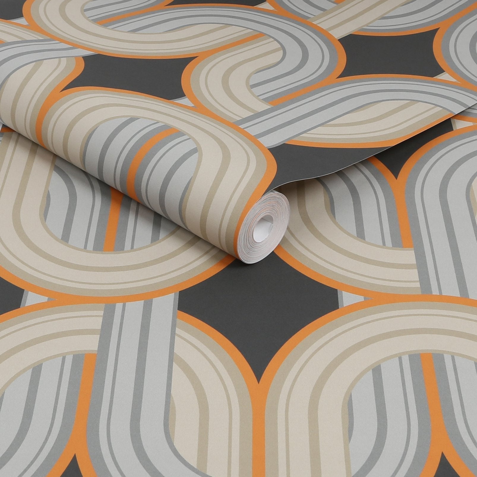 In the Loop Wallpaper - Choc Orange - Envy