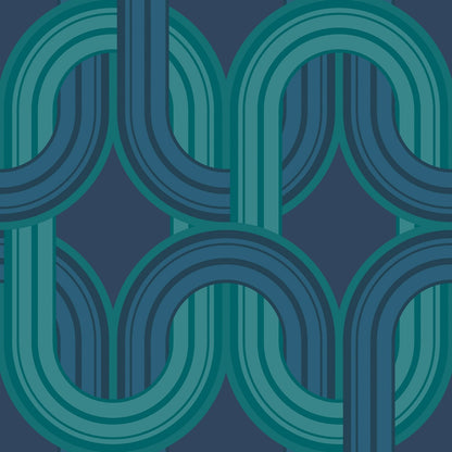 In the Loop Wallpaper - Electric Blue - Envy