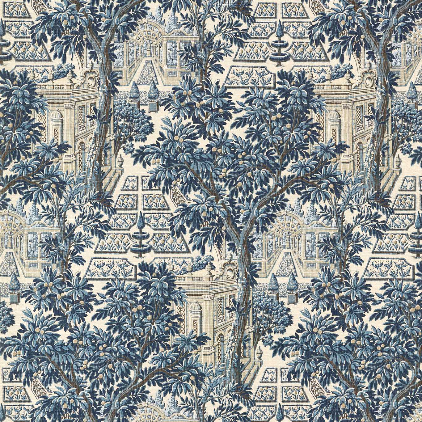 Italian Garden Wallpaper - Indigo - ZATW313052 - Zoffany