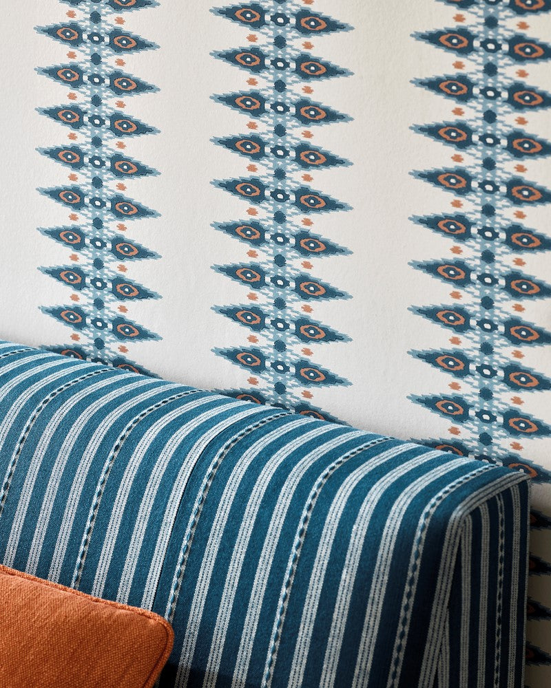 Asher Stripe Fabric - Blue - Jane Churchill