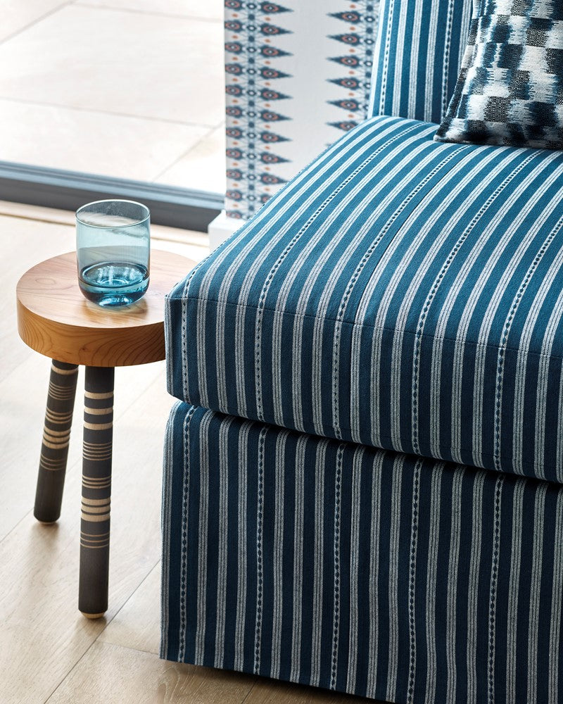 Asher Stripe Fabric - Blue - Jane Churchill