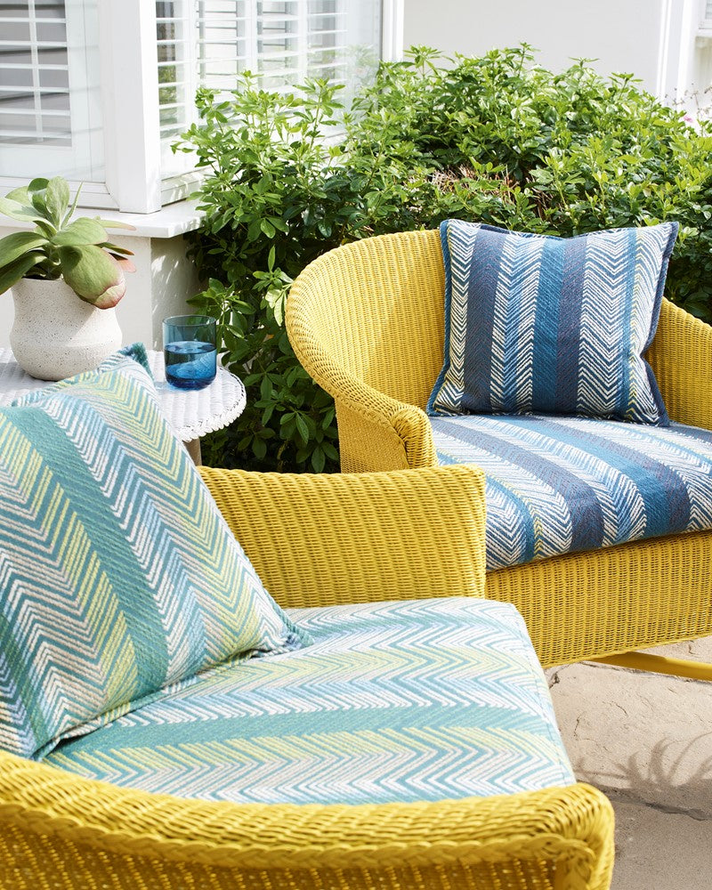 Medina Stripe Fabric - Blue - Jane Churchill