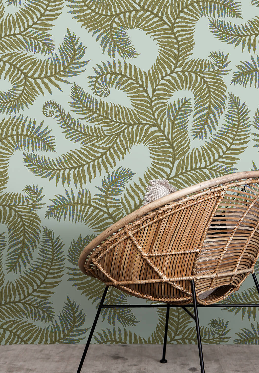 Bombe’s Fernery Room Wallpaper | Olive and Celadon