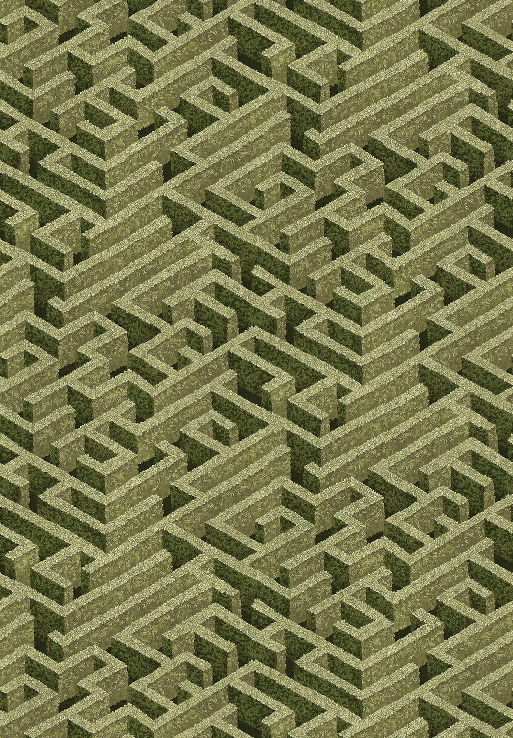 Labyrinth Wallpaper | Olive