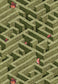 Labyrinth with Squirrel Wallpaper | Olive