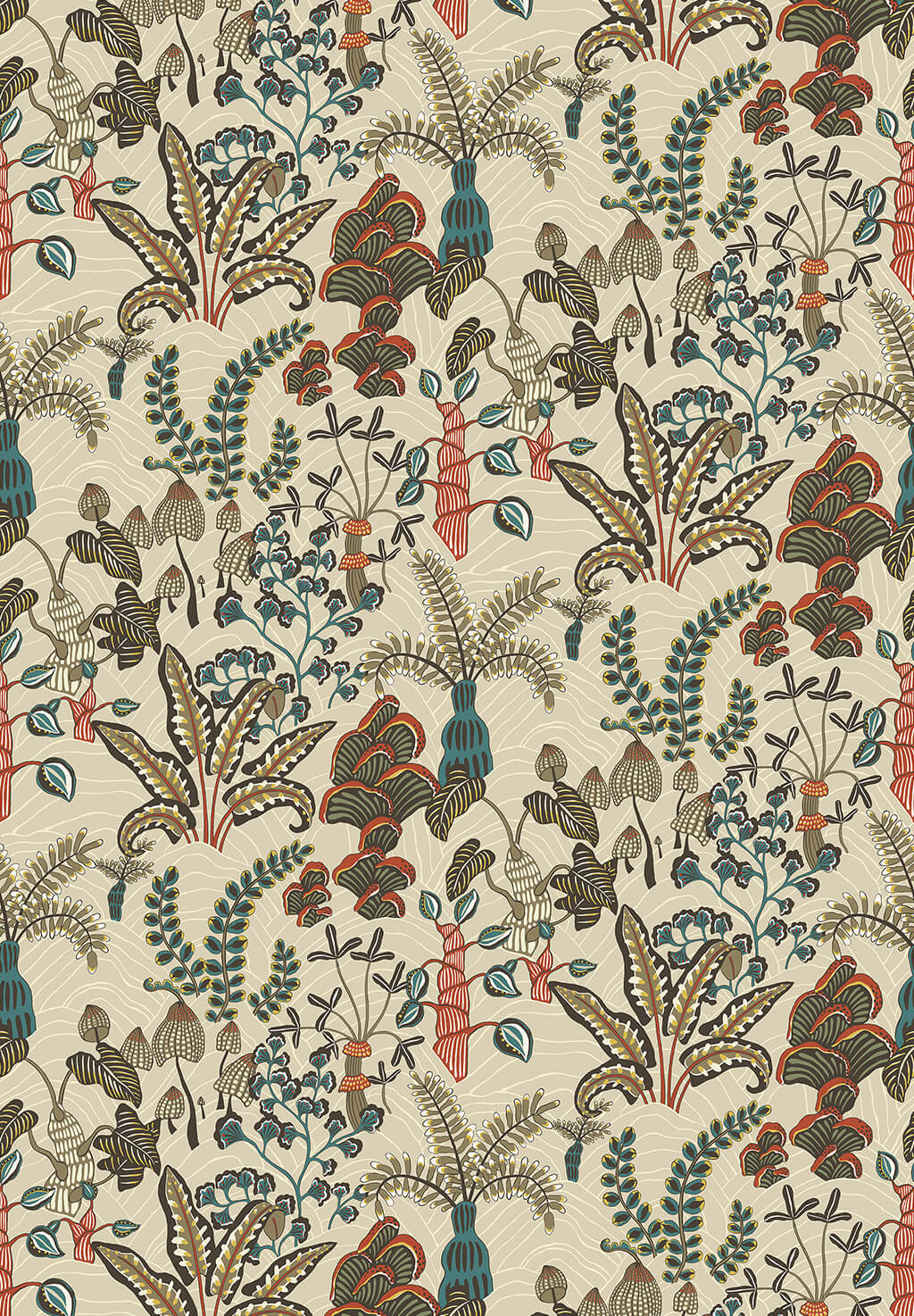 Woodland Floor Wallpaper | Stone and Teal