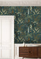 Woodland Floor Room Wallpaper | Petrol and Sage