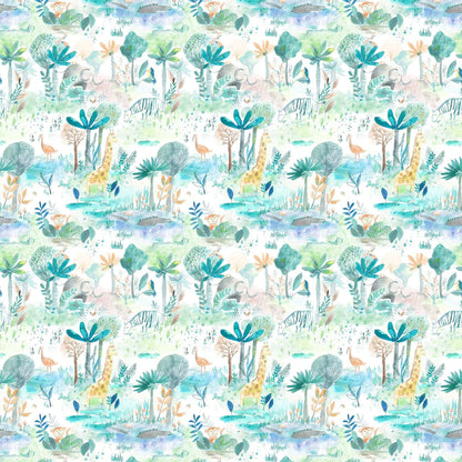 Jungle Fun Aqua Fabric