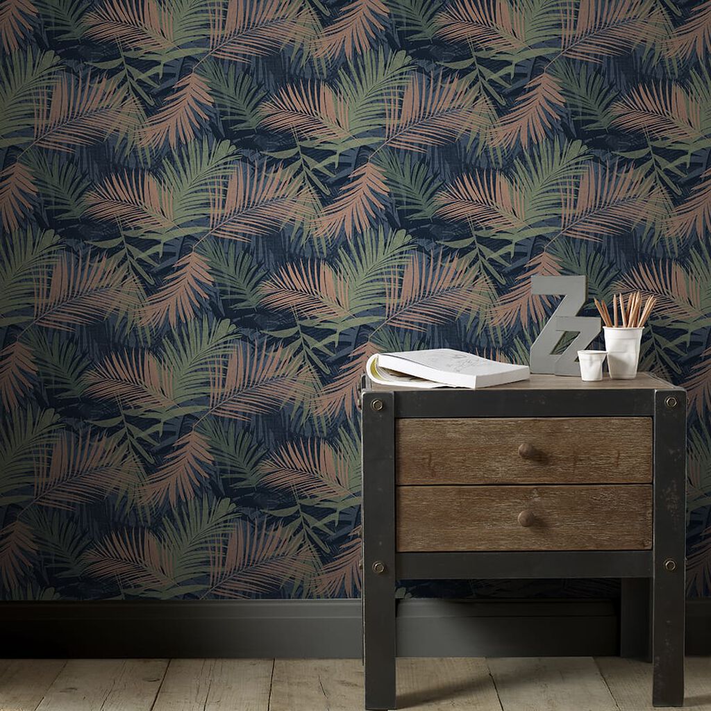 Jungle Glam Wallpaper - Blue & Green - Boutique Luxury