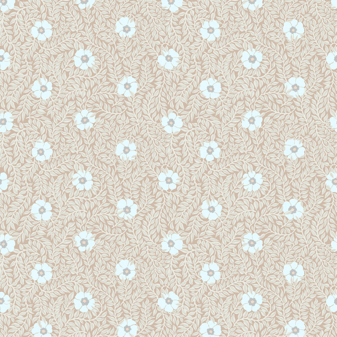 Kicki Wallpaper - Apricot - Summer Gray
