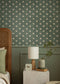 Kicki Wallpaper - Green & Cream - Summer Gray
