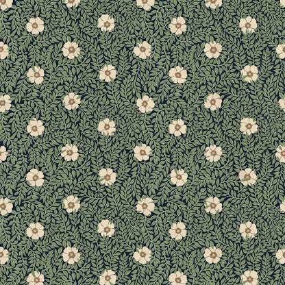 Kicki Wallpaper - Green & Cream - Summer Gray
