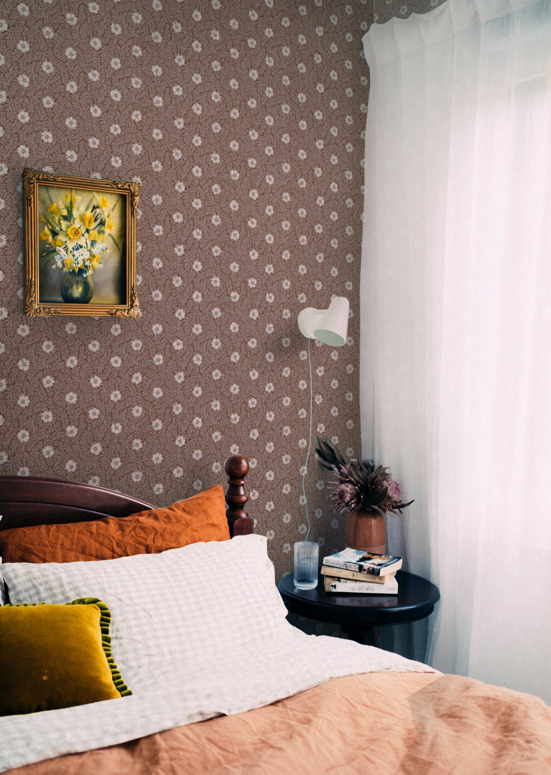 Kicki Wallpaper - Terracota - Summer Gray
