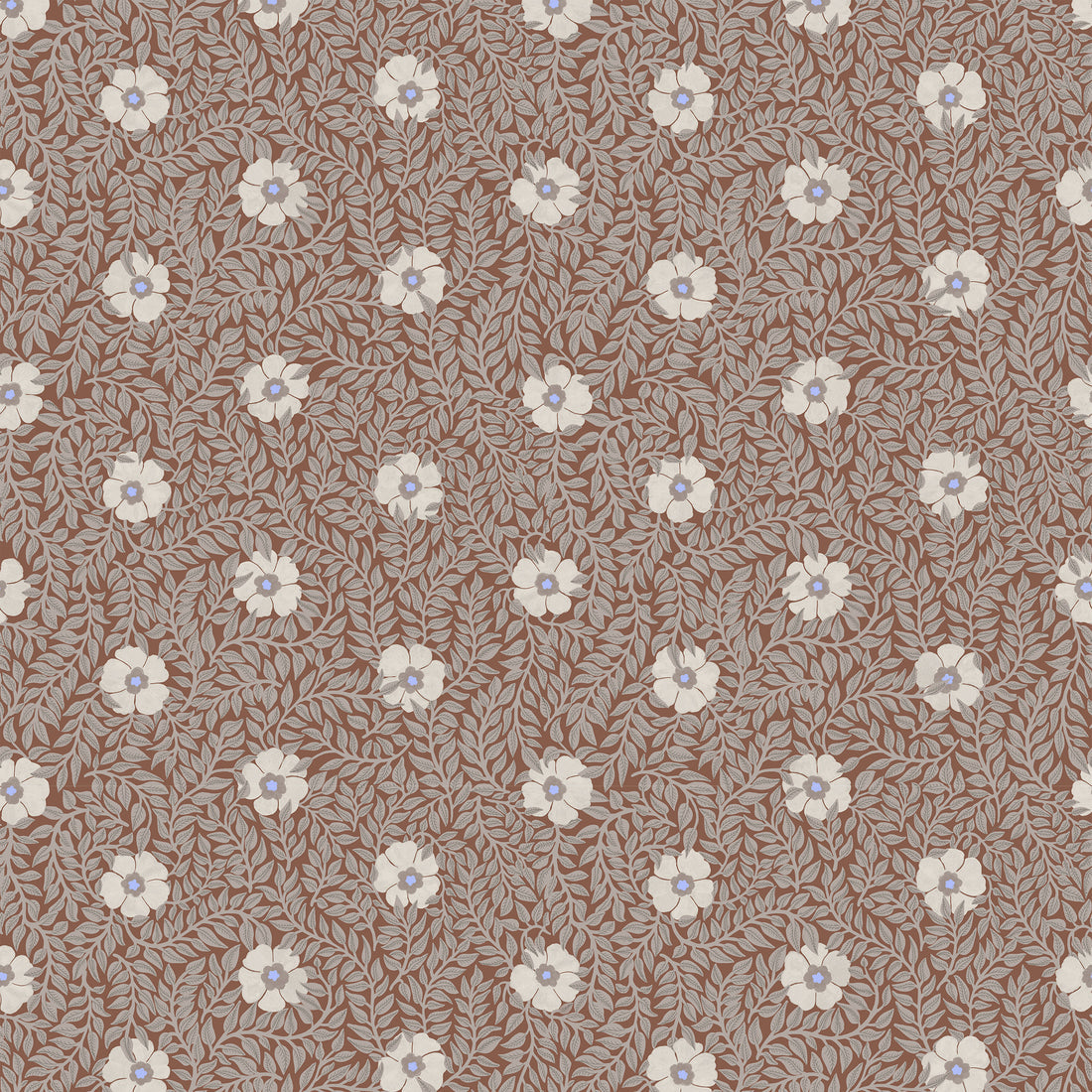 Kicki Wallpaper - Terracota - Summer Gray
