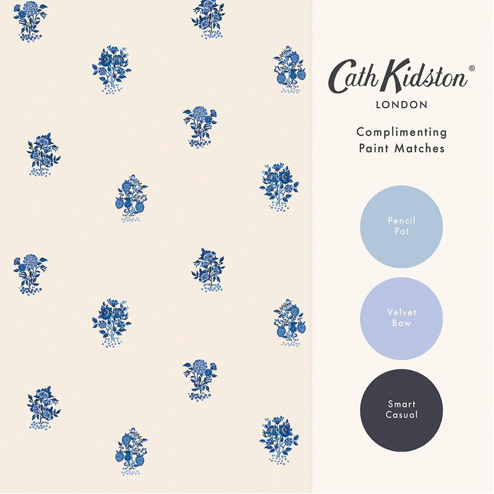 Kingdom Posey Wallpaper - Blue - 125529 - Cath Kidston