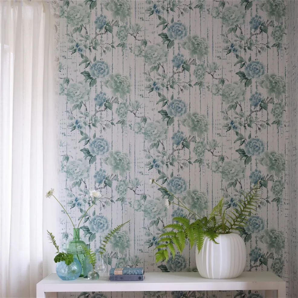 Kyoto Flower Wallpaper - Eau de Nil - PDG1158/04 - Designers Guild