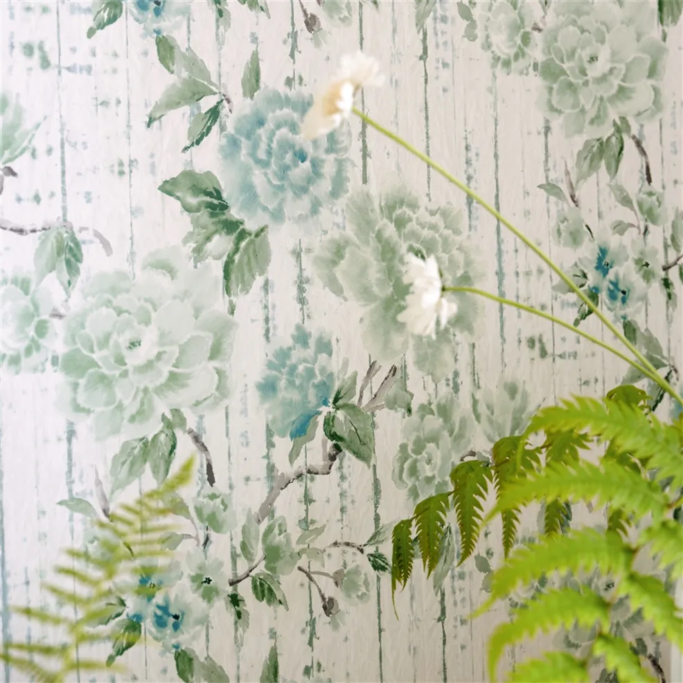 Kyoto Flower Wallpaper - Eau de Nil - PDG1158/04 - Designers Guild