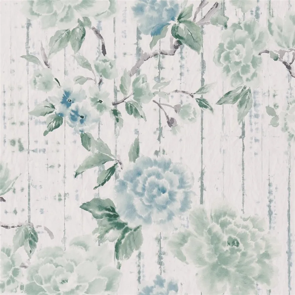 Kyoto Flower Wallpaper - Eau de Nil - PDG1158/04 - Designers Guild