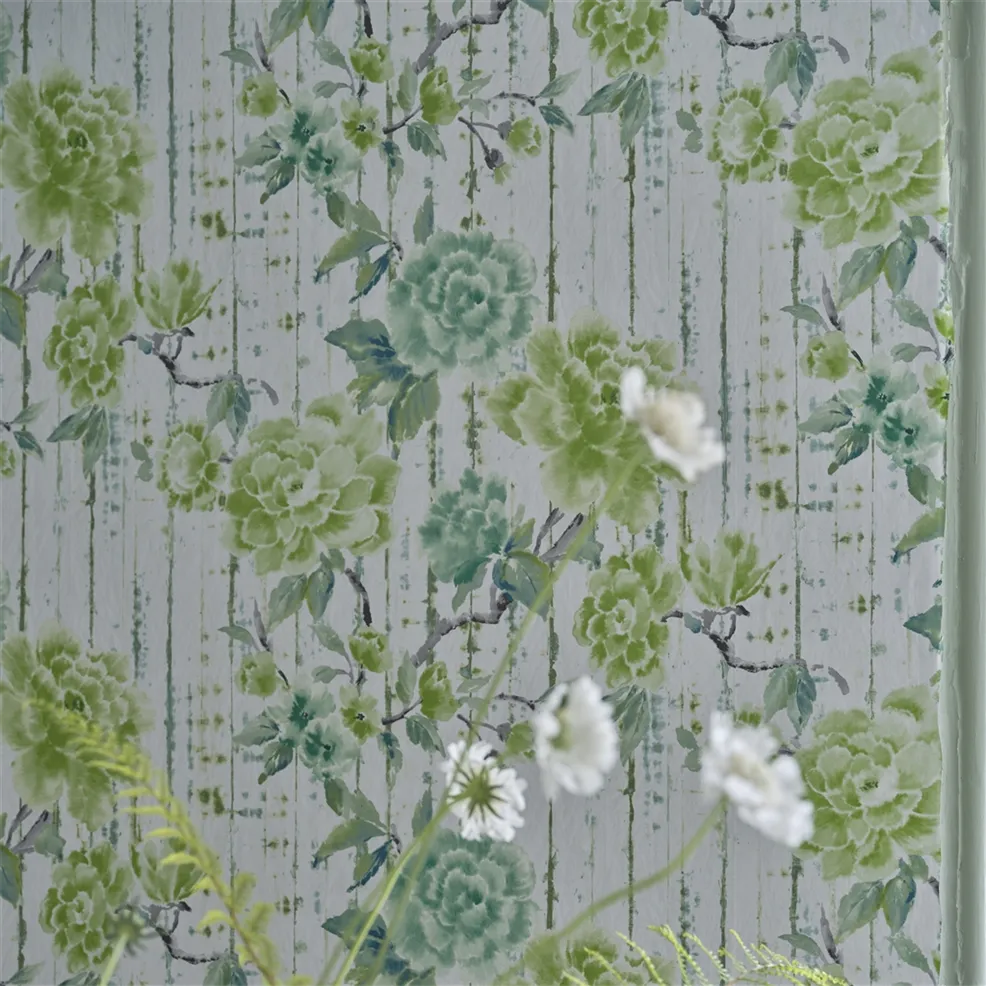 Kyoto Flower Wallpaper - Emerald - PDG1158/03 - Designers Guild
