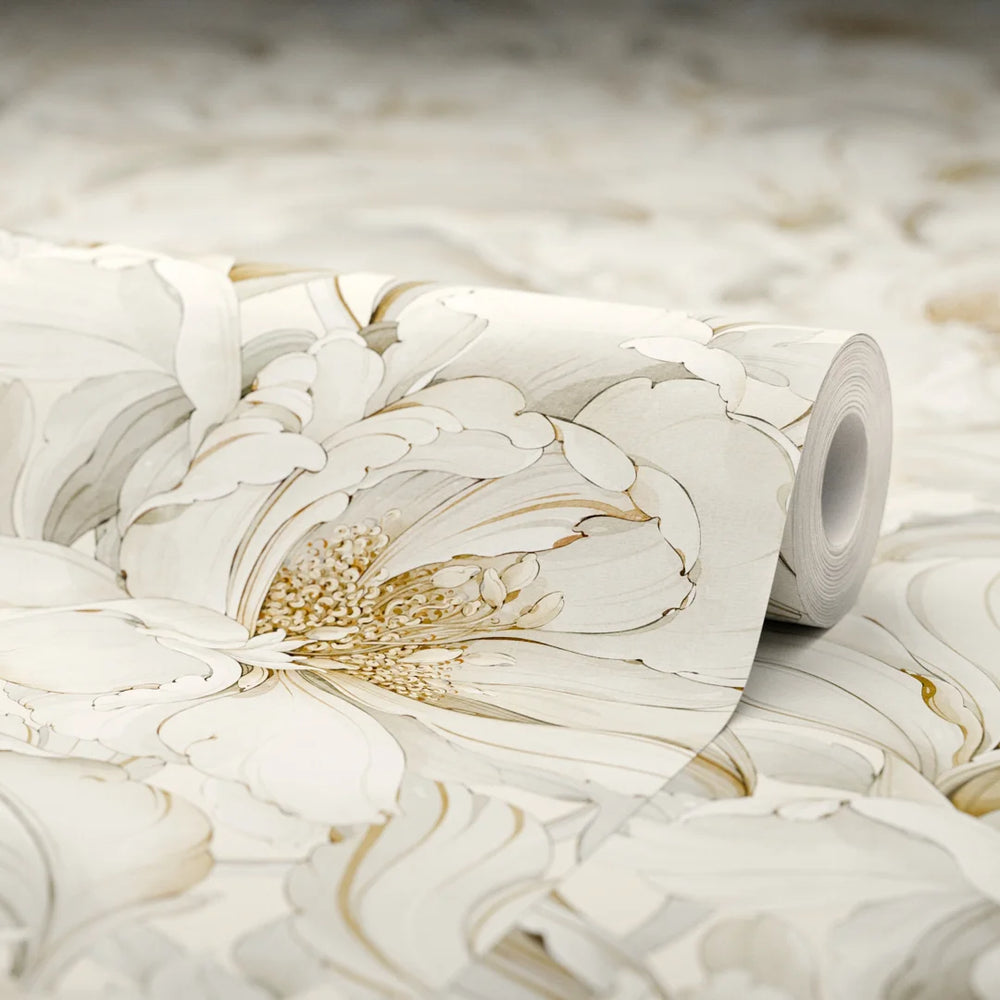 LAN100333 - Lily of the Manor Wallpaper - Vintage Cream - Lucie Annabel