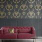 King Of The Wood Wallpaper - Charcoal / Gold - The Graduate Collection