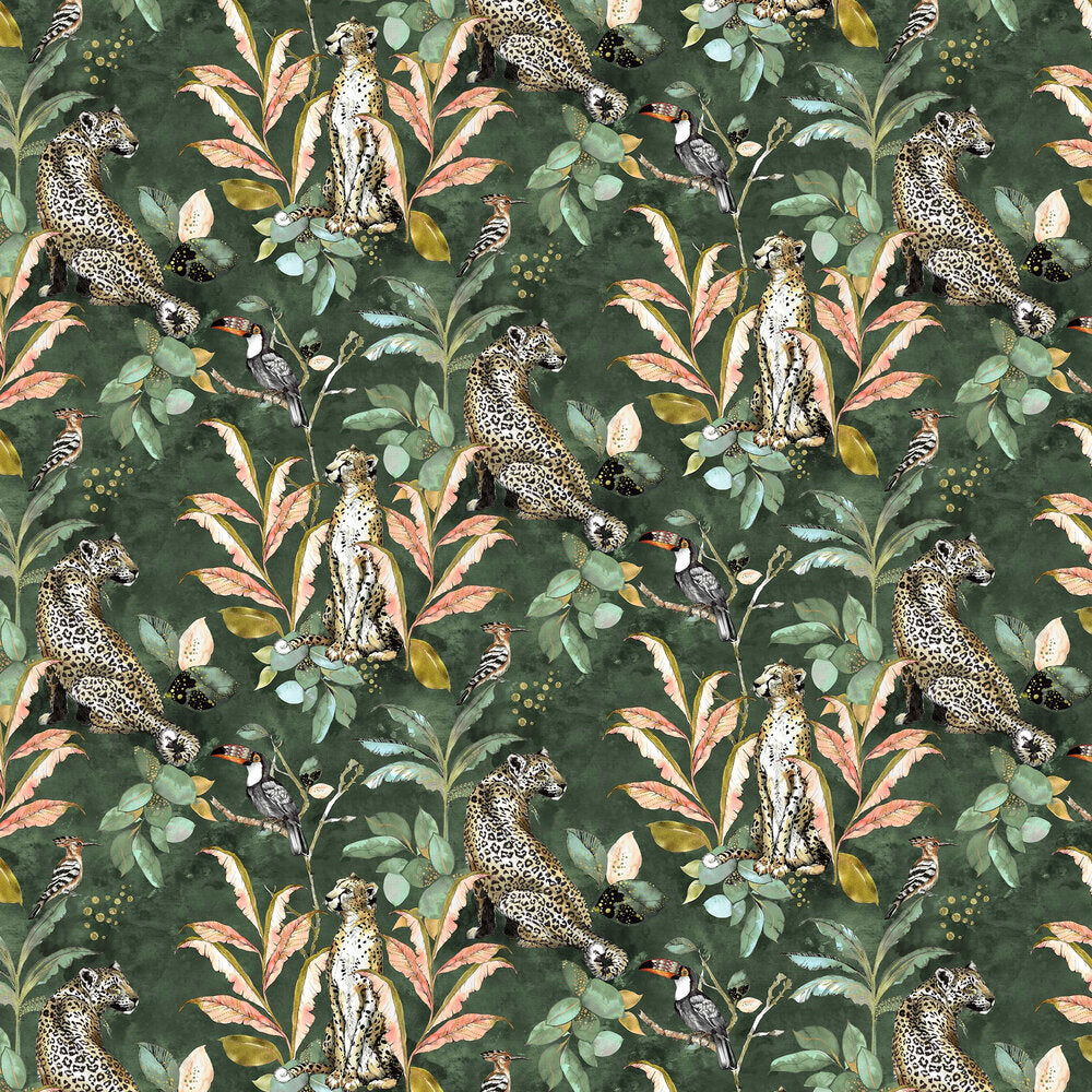Cheetah Wallpaper - Green - The Graduate Collection