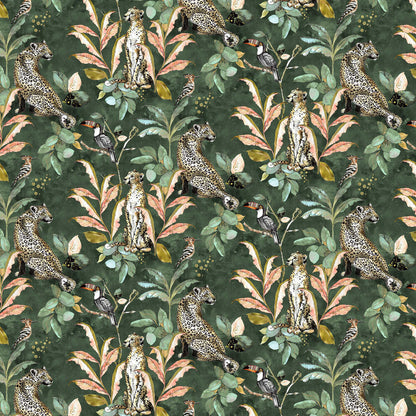 Cheetah Wallpaper - Green - The Graduate Collection